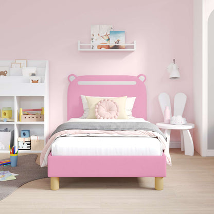 Struttura letto bambini con testata Rosa 80 x 160 cm Tessuto