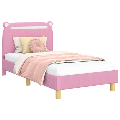 Struttura letto bambini con testata Rosa 80 x 160 cm Tessuto