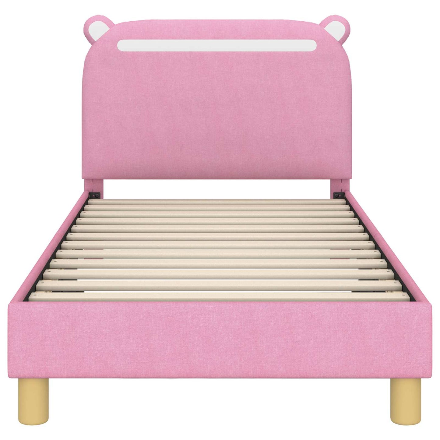 Struttura letto bambini con testata Rosa 80 x 160 cm Tessuto