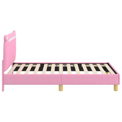 Struttura letto bambini con testata Rosa 80 x 160 cm Tessuto