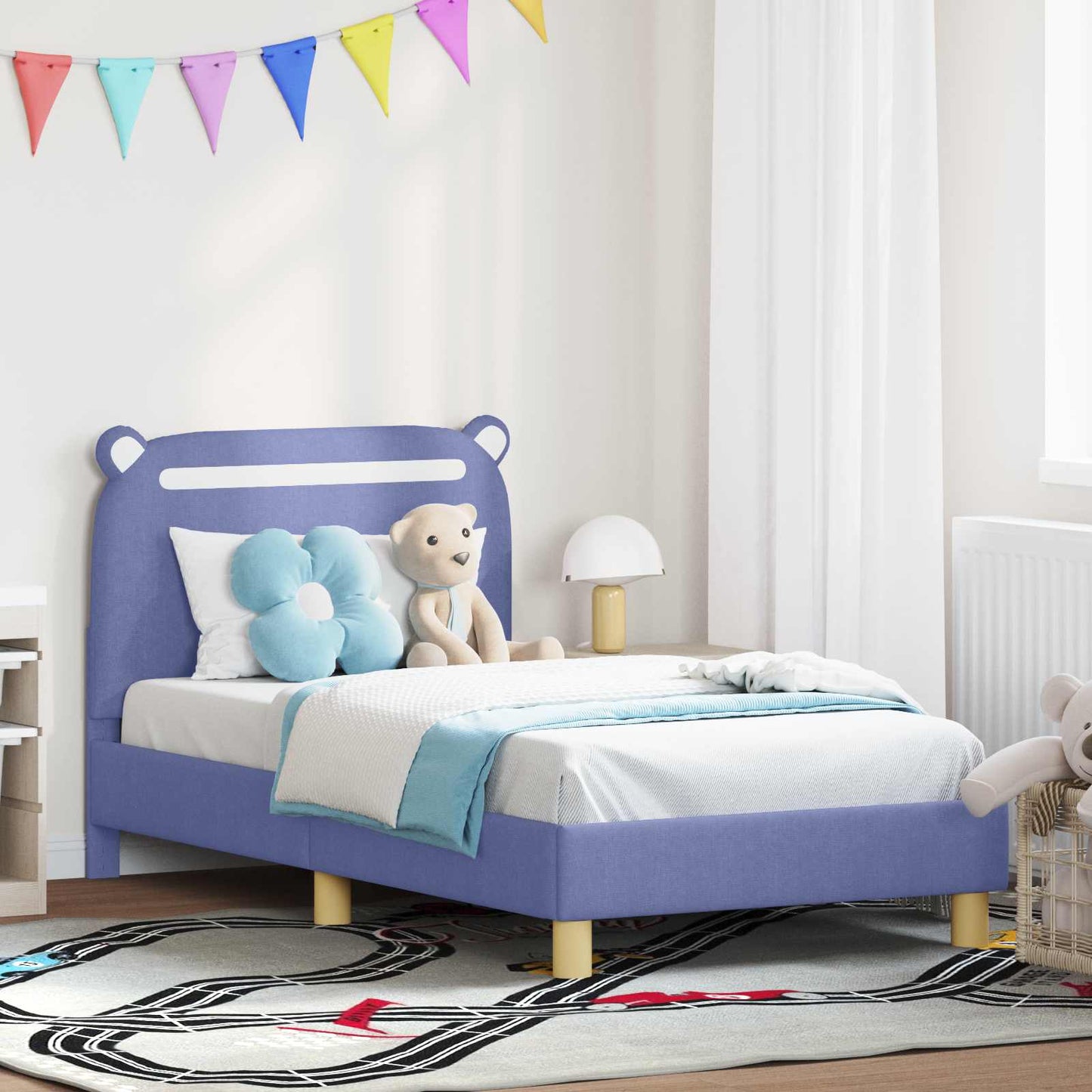 Struttura letto bambini con testata Blu jeans 80 x 160 cm