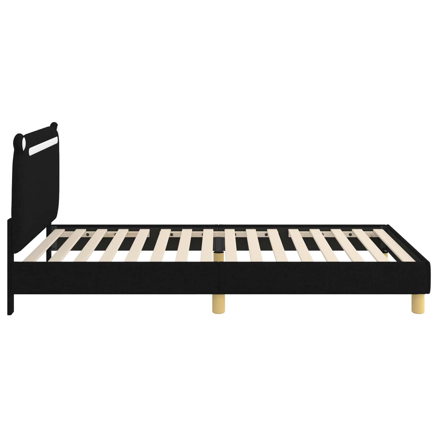 Struttura letto bambini con testata Nero 80 x 200 cm Tessuto