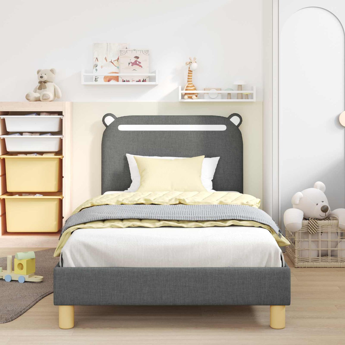 Struttura letto bambini con testata Grigio scuro 90 x 190 cm