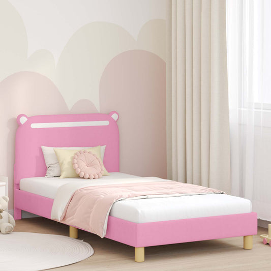 Struttura letto bambini con testata Rosa 90 x 190 cm Tessuto