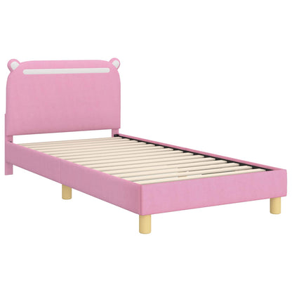 Struttura letto bambini con testata Rosa 90 x 190 cm Tessuto