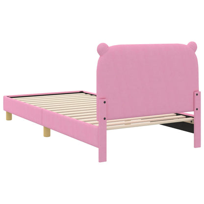 Struttura letto bambini con testata Rosa 90 x 190 cm Tessuto