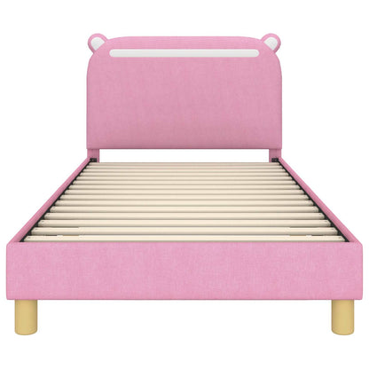 Struttura letto bambini con testata Rosa 90 x 190 cm Tessuto