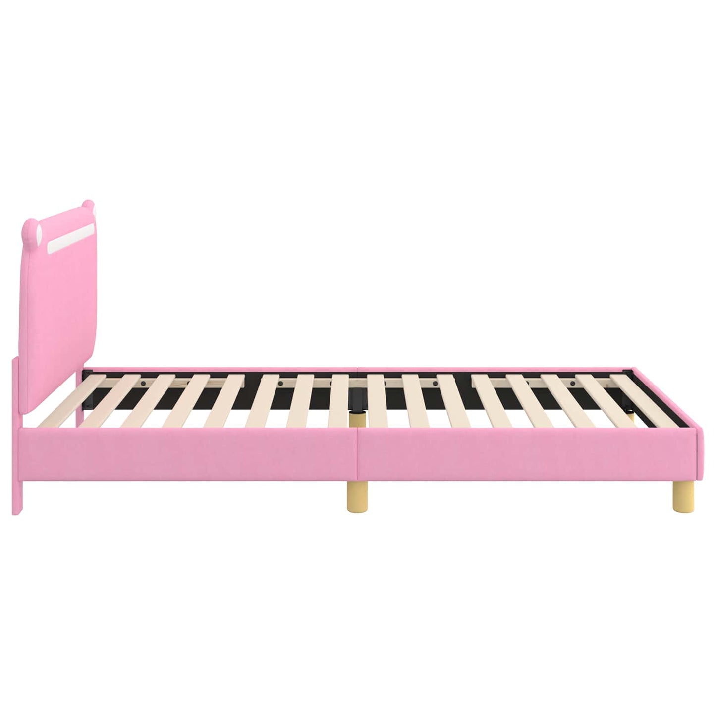 Struttura letto bambini con testata Rosa 90 x 190 cm Tessuto
