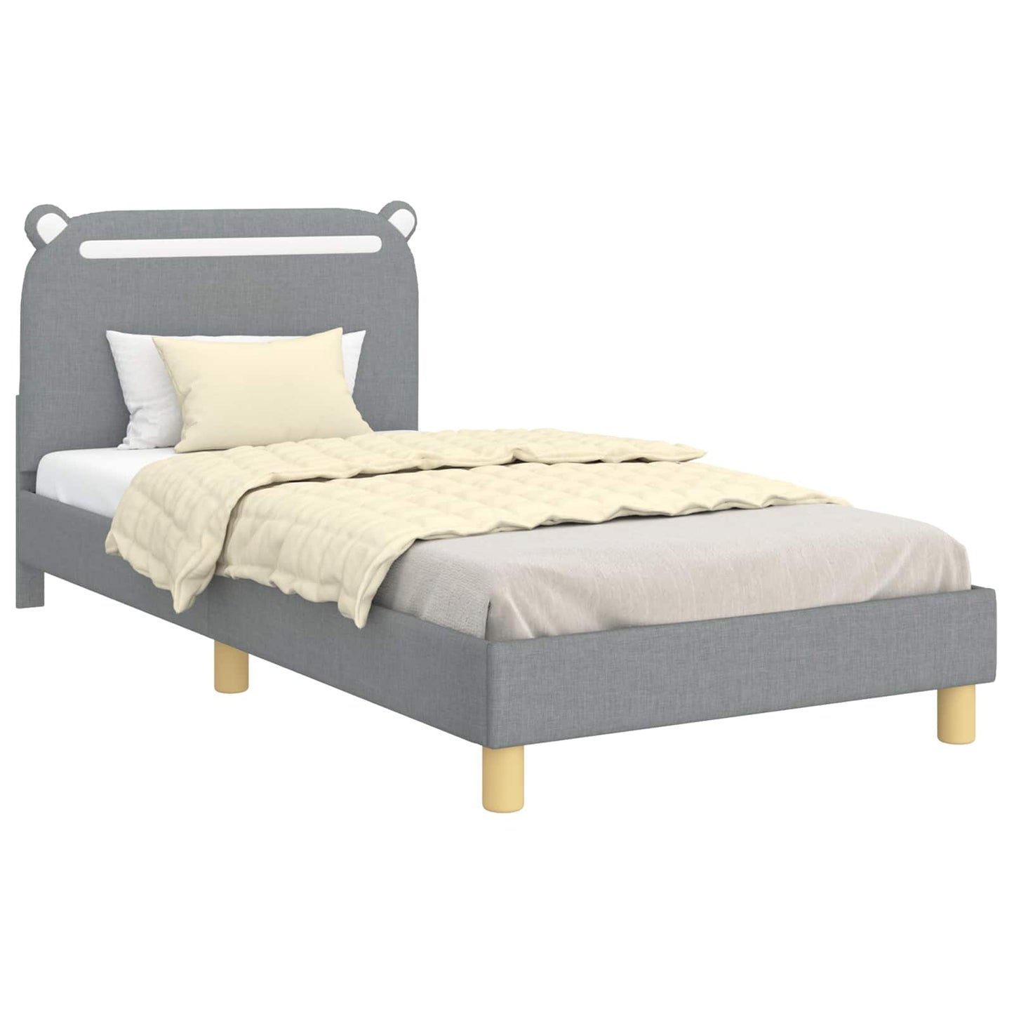 Struttura letto bambini con testata Grigio chiaro 90 x 200 cm