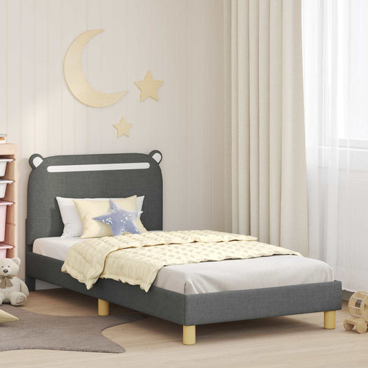 Struttura letto bambini con testata Grigio scuro 90 x 200 cm