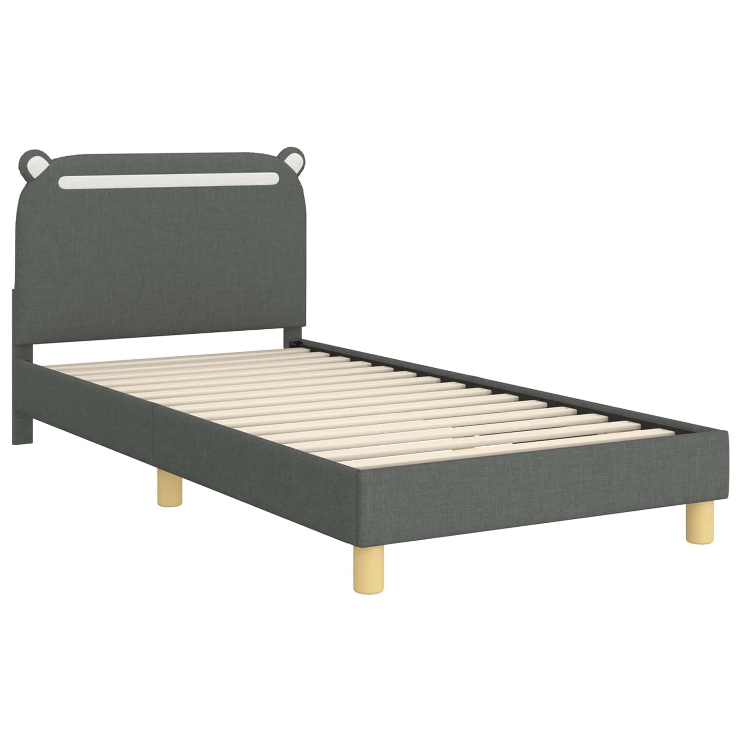 Struttura letto bambini con testata Grigio scuro 90 x 200 cm