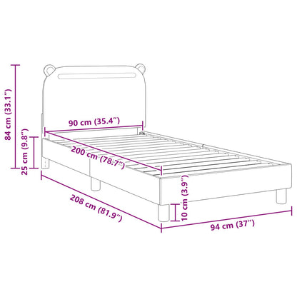 Struttura letto bambini con testata Grigio Scuro 90 x 200 cm | homemem39