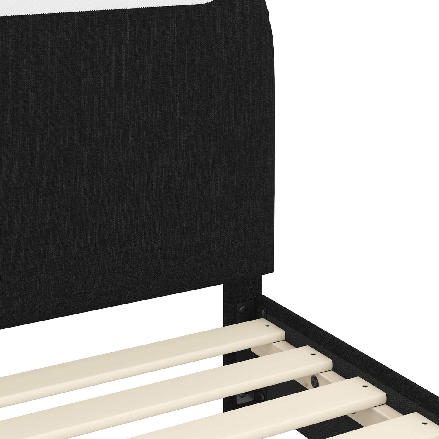 Struttura letto bambini con testata Nero 90 x 200 cm Tessuto