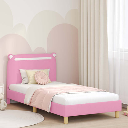 Struttura letto bambini con testata Rosa 90 x 200 cm Tessuto