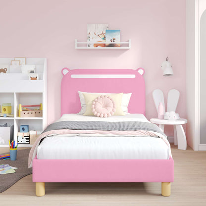 Struttura letto bambini con testata Rosa 90 x 200 cm Tessuto