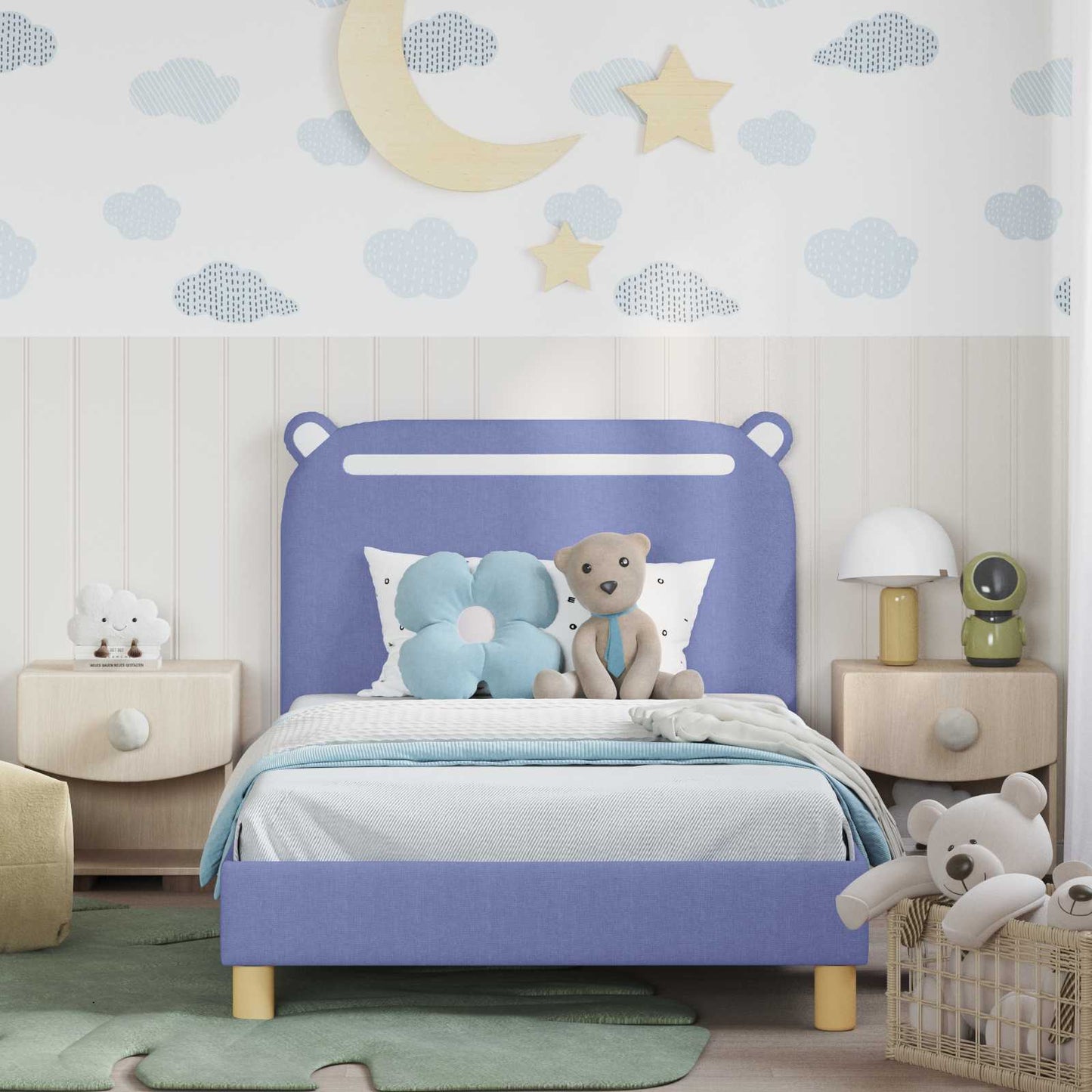 Struttura letto bambini con testata Blu jeans 90 x 200 cm