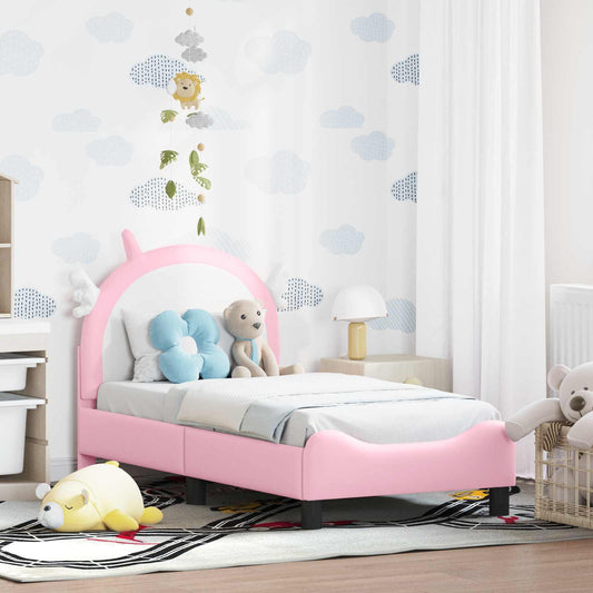 Struttura letto per bambini con testata Rosa 70 x 140 cm PU