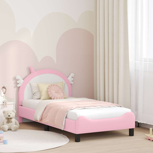 Struttura letto bambini con testata Rosa 80 x 160 cm PU