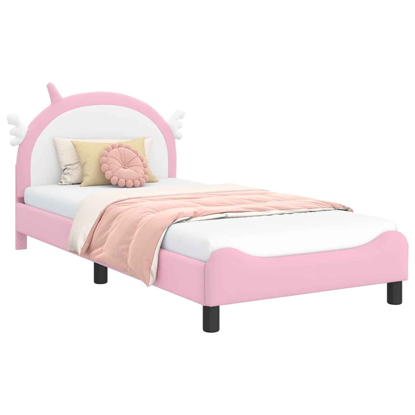 Struttura letto bambini con testata Rosa 80 x 200 cm PU