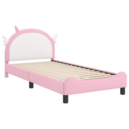 Struttura letto bambini con testata Rosa 90 x 190 cm PU