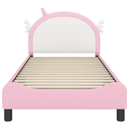 Struttura letto bambini con testata Rosa 90 x 190 cm PU