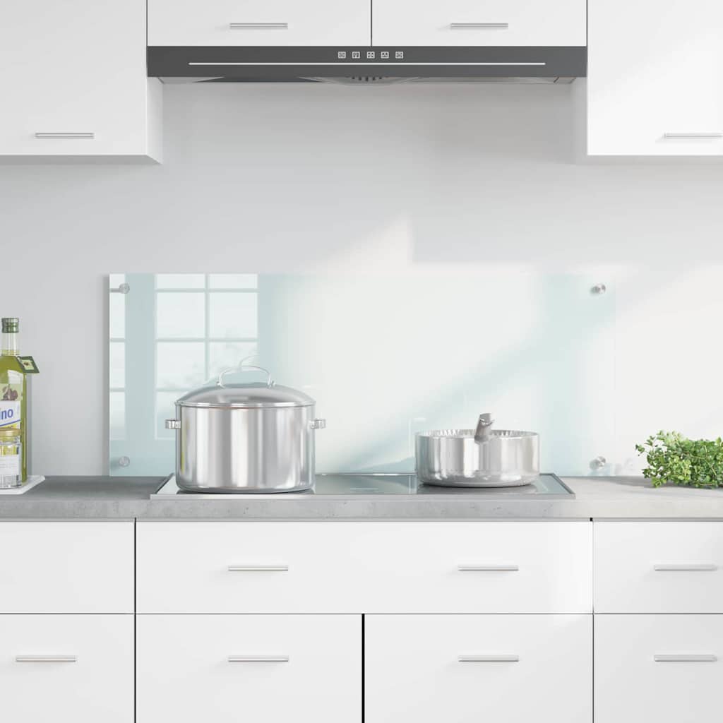 Rivestimento da Cucina Bianco 100 x 40 x 0.8 cm vetro temperato