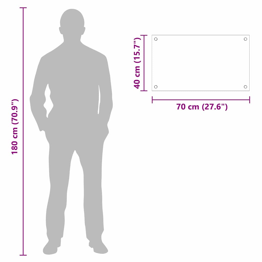 Rivestimento da Cucina Nero 70 x 40 x 0.8 cm vetro temperato