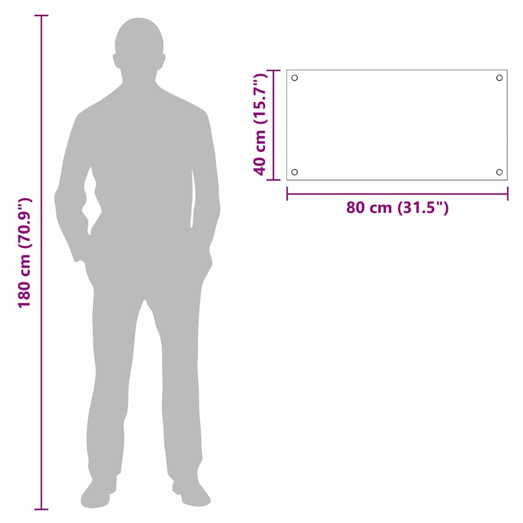 Rivestimento da Cucina Nero 80 x 40 x 0.8 cm vetro temperato