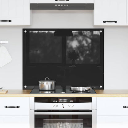 Rivestimento da Cucina Nero 80 x 60 x 0.8 cm vetro temperato