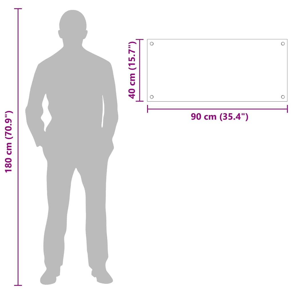 Rivestimento da Cucina Nero 90 x 40 x 0,8 cm vetro temperato