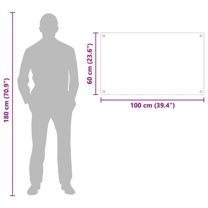Rivestimento da Cucina Nero 100 x 60 x 0.8 cm vetro temperato