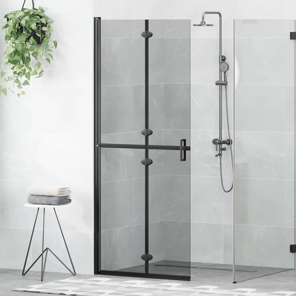 Parete doccia Walk-in Nero e trasparente scuro 80 x 190 cm - homemem39
