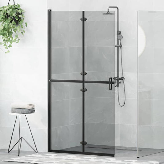 Parete doccia Walk-in Nero e trasparente scuro 100 x 190 cm - homemem39