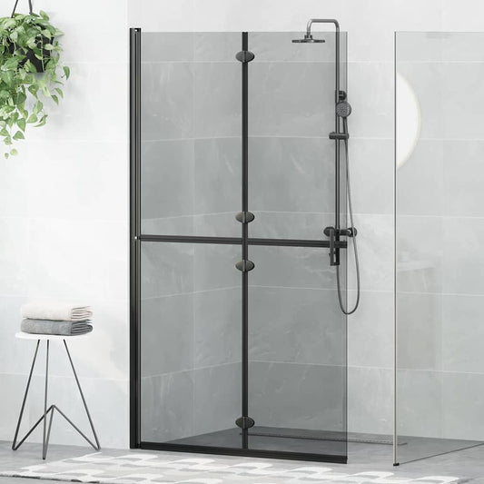 Parete doccia Walk-in Nero e trasparente scuro 110 x 190 cm - homemem39