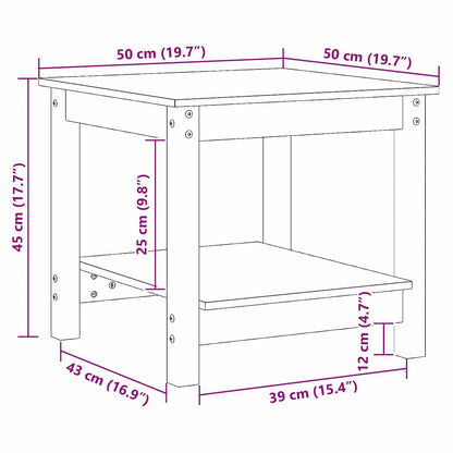 Tavolino da salotto Cera marrone 50 x 50 x 45 cm