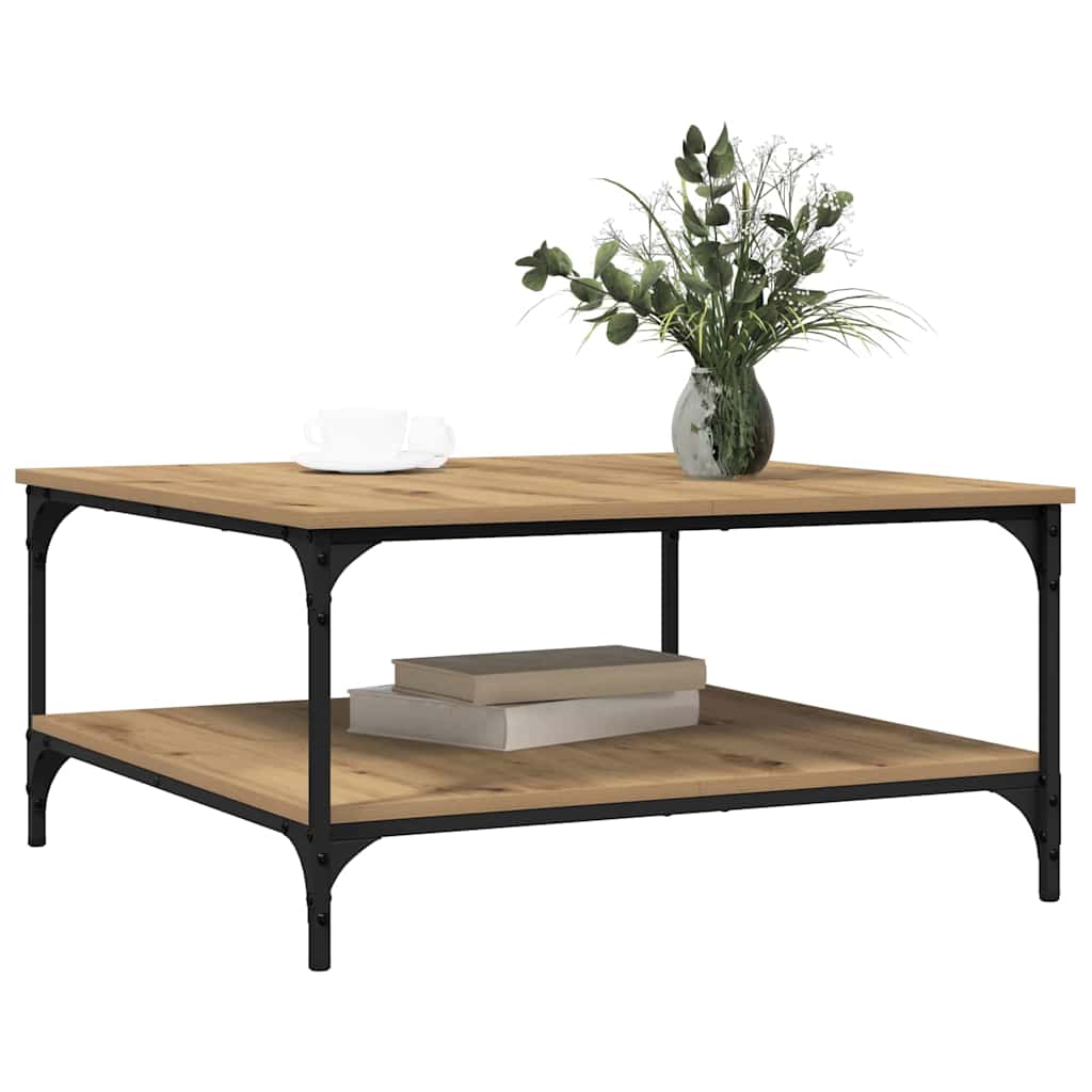 Tavolino da salotto rovere artigianale 80 x 80 x 40 cm