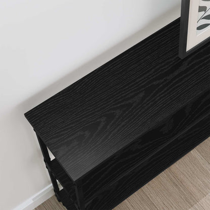 Tavolo consolle con lo scaffale Rovere nero 100 x 22,5 x 75 cm | homemem39