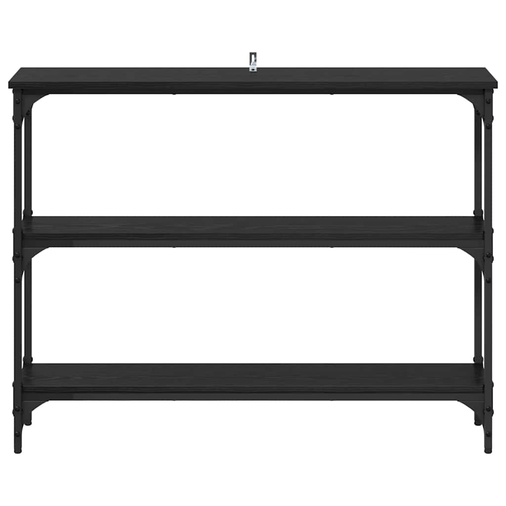 Tavolo consolle con lo scaffale Rovere nero 100 x 22.5 x 75 cm