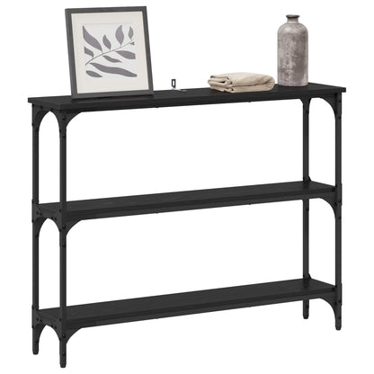 Tavolo consolle con lo scaffale Rovere nero 100 x 22,5 x 75 cm | homemem39
