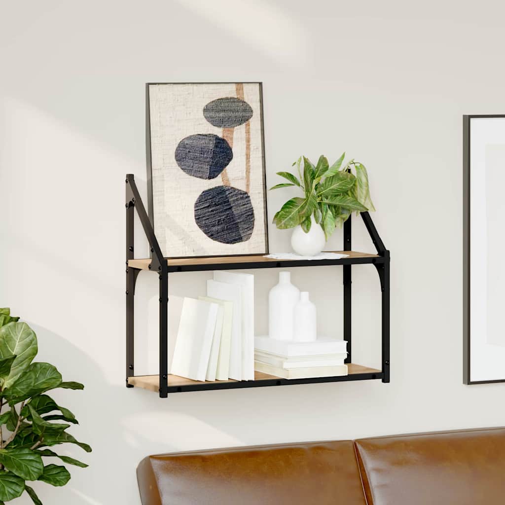 Scaffale da parete A parete rovere artigianale 60 x 21 x 51 cm | homemem39