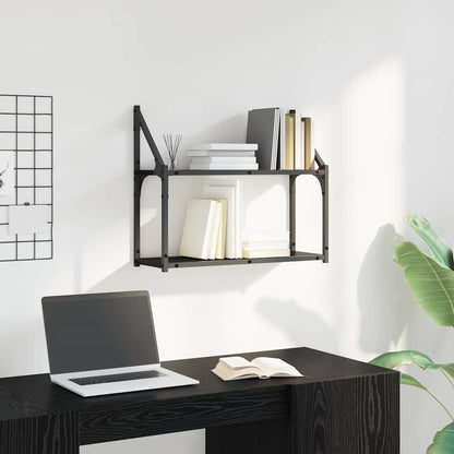 Scaffale da parete con lo scaffale Rovere nero 60 x 21 x 51 cm | homemem39
