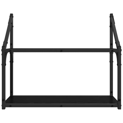 Scaffale da parete con lo scaffale Rovere nero 60 x 21 x 51 cm | homemem39