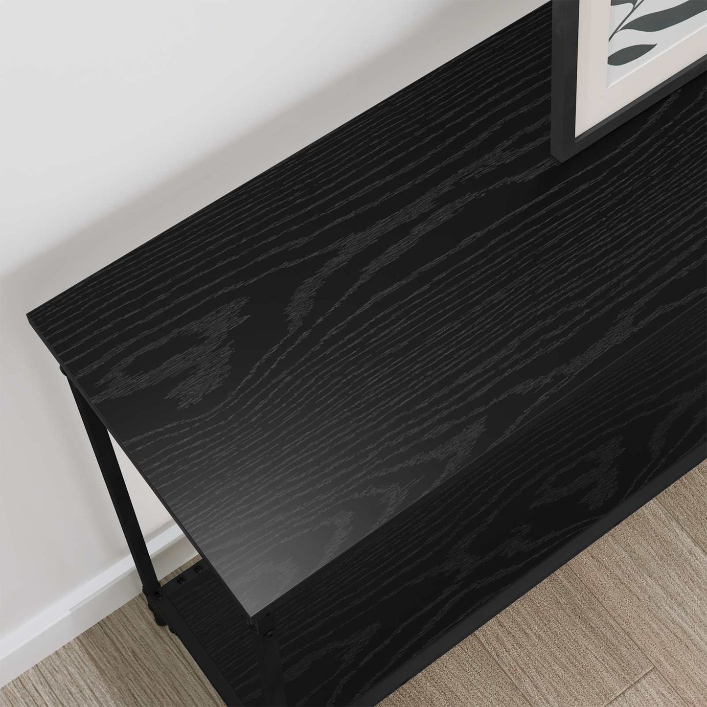 Tavolo consolle con lo scaffale Rovere nero 101 x 30.5 x 75 cm | homemem39