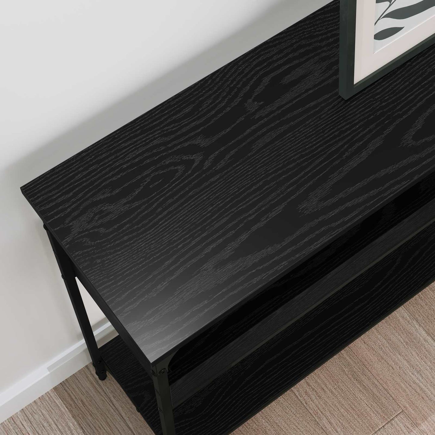 Tavolo consolle Rovere nero 100 x 29 x 75 cm Legno multistrato | homemem39