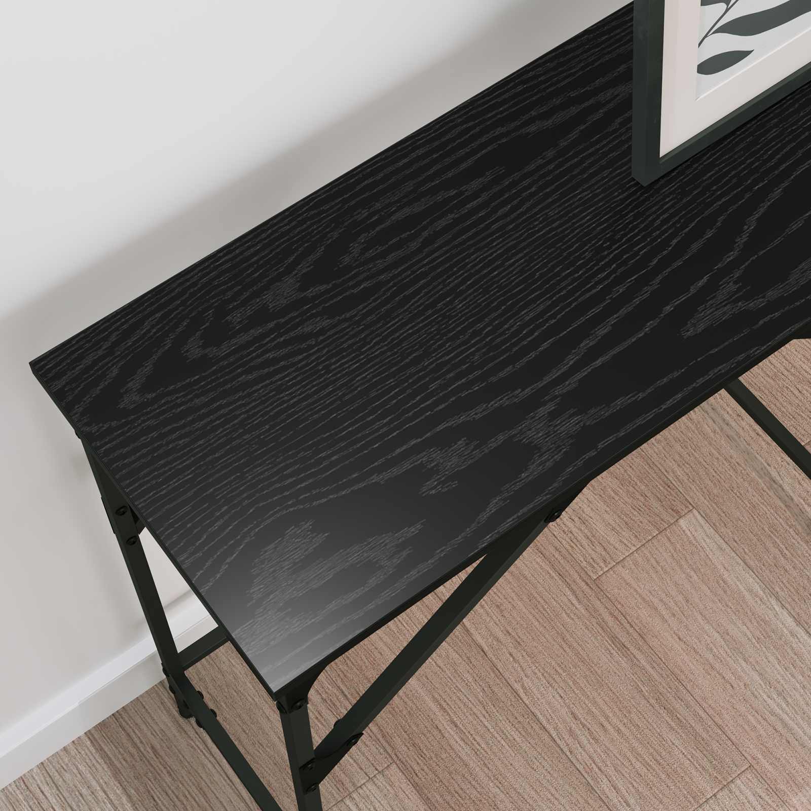 Tavolo consolle Rovere Nero 140 x 29 x 75 cm Legno multistrato | homemem39