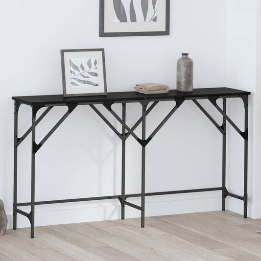 Tavolo consolle Rovere Nero 140 x 29 x 75 cm Legno multistrato | homemem39