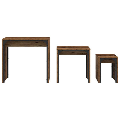 Tavolino da salotto 3 pcs Legno vecchio Legno multistrato | homemem39