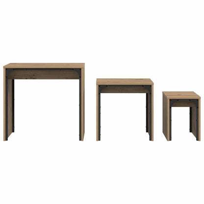 Tavolo da caffè nesting 3 pcs rovere artigianale
