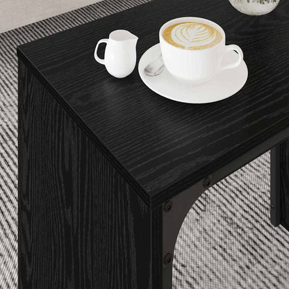Tavolo da caffè nesting 3 pcs Rovere nero 60 x 35 x 56 cm