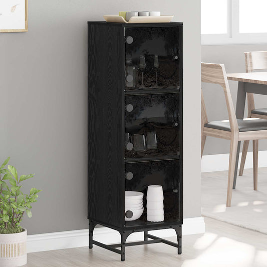 Credenza Rovere Nero 35 x 37 x 117 cm | homemem39